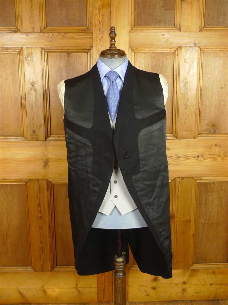 26/0470 vintage 1930s german tailor black wool morning coat 42 regular to long