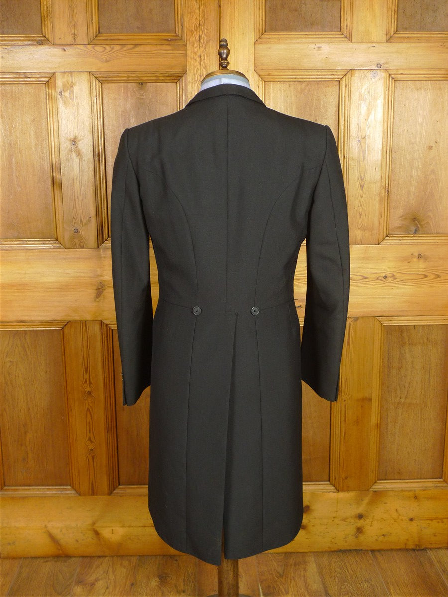 26/0475 immaculate british vintage black wool-mohair mix morning coat 39-40 long