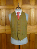 26/0483 vintage british heavyweight wp check tweed hacking jacket w/ ghillie collar & matching waistcoat 40 regular