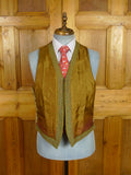 26/0483 vintage british heavyweight wp check tweed hacking jacket w/ ghillie collar & matching waistcoat 40 regular