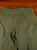 26/0491 vintage bespoke tailor heavyweight dark green / amber wp check tweed shooting breeks 36