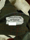 26/0491 vintage bespoke tailor heavyweight dark green / amber wp check tweed shooting breeks 36
