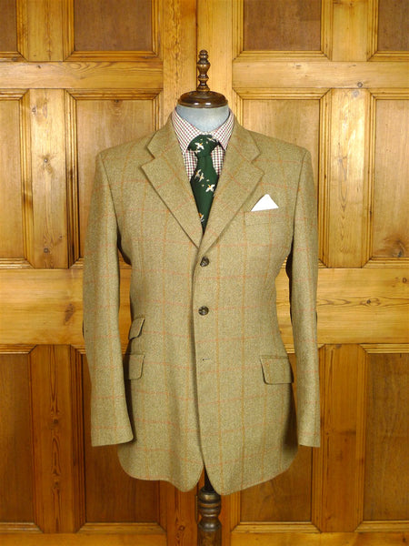 26/0495 pakeman catto carter green wp check tweed sports jacket 46 regular