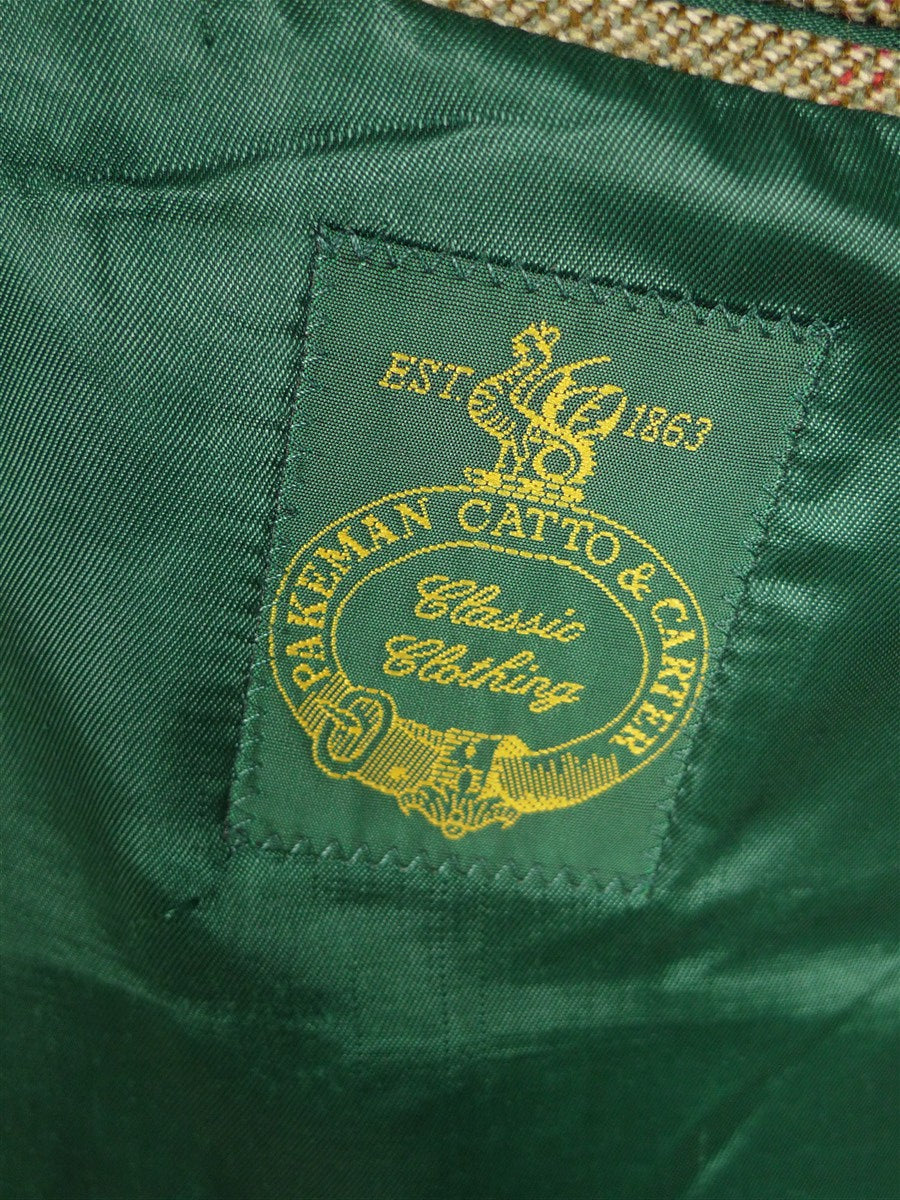 26/0495 pakeman catto carter green wp check tweed sports jacket 46 regular