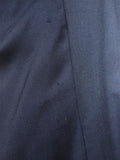 26/0513 maurice sedwell 2003 savile row bespoke dark navy blue herringbone worsted d/b blazer 46 short to regular