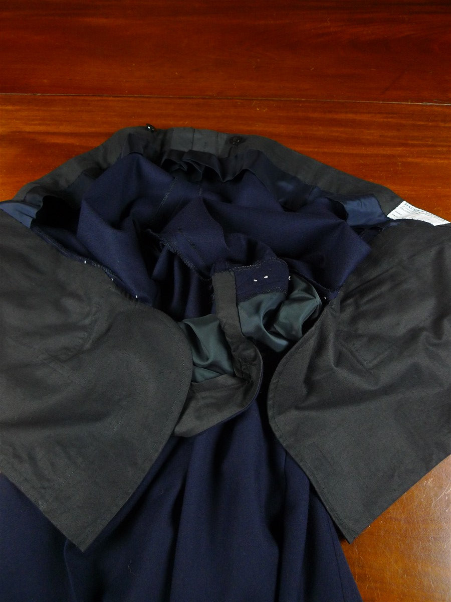 26/0515 vintage maurice sedwell navy blue worsted flannel trouser 39-44