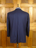 26/0516 immaculate  2013 maurice sedwell savile row bespoke luxury twill mid navy blue d/b blazer 45 short