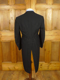26/0525 vintage 1950s 1960s black wool morning coat for royal ascot / wedding 36-37 regular to long