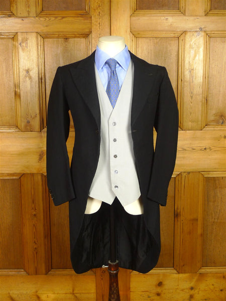 26/0527 vintage 1940s 1950s black wool morning coat for royal ascot / wedding 34 regular
