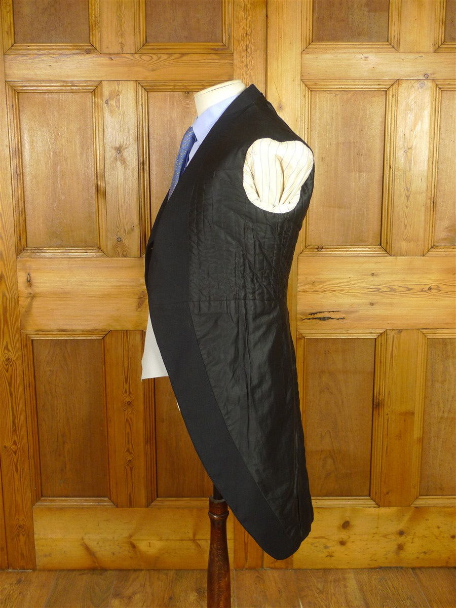 26/0527 vintage 1940s 1950s black wool morning coat for royal ascot / wedding 34 regular