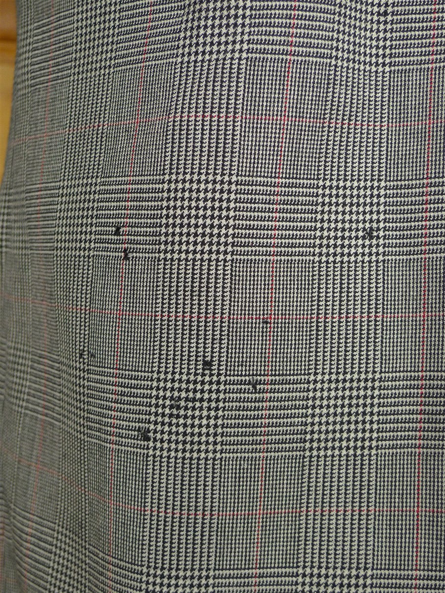 26/0519 very rare vintage 1976 caraceni of milan bespoke grey / red prince of wales check worsted suit 46 short to regular