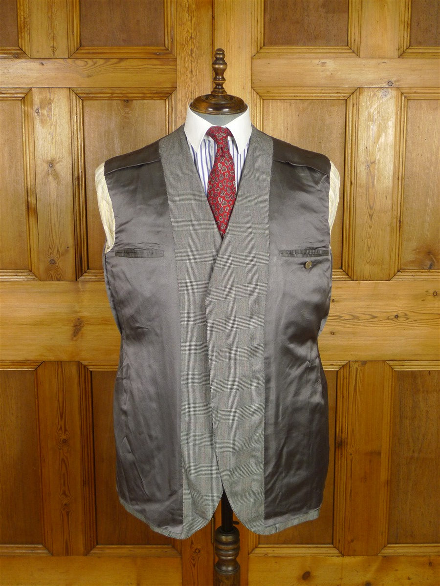26/0519 very rare vintage 1976 caraceni of milan bespoke grey / red prince of wales check worsted suit 46 short to regular