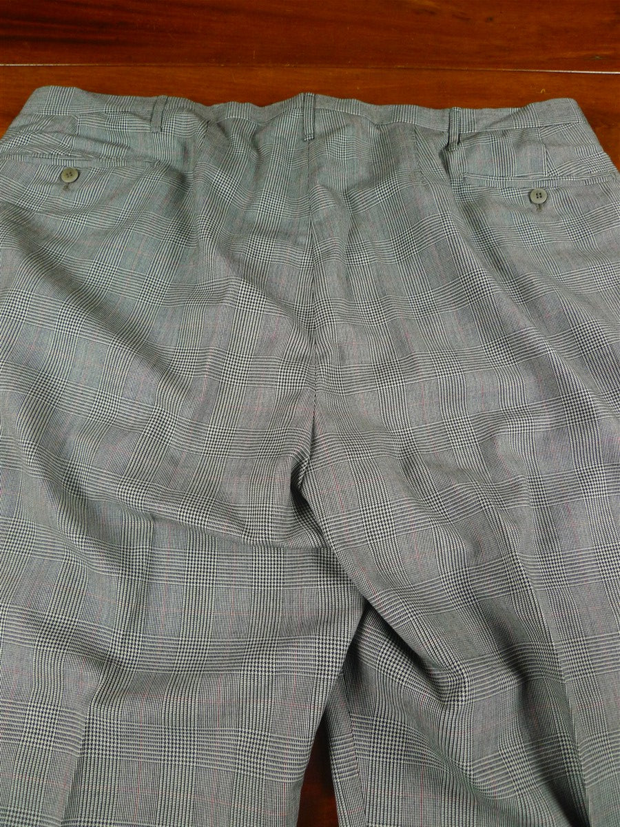 26/0519 very rare vintage 1976 caraceni of milan bespoke grey / red prince of wales check worsted suit 46 short to regular