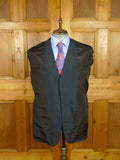 26/0521 vintage 1970 henry poole savile row bespoke charcoal grey / royal blue pin-stripe worsted & mohair suit 45 regular
