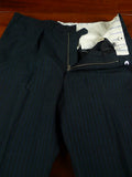 26/0521 vintage 1970 henry poole savile row bespoke charcoal grey / royal blue pin-stripe worsted & mohair suit 45 regular