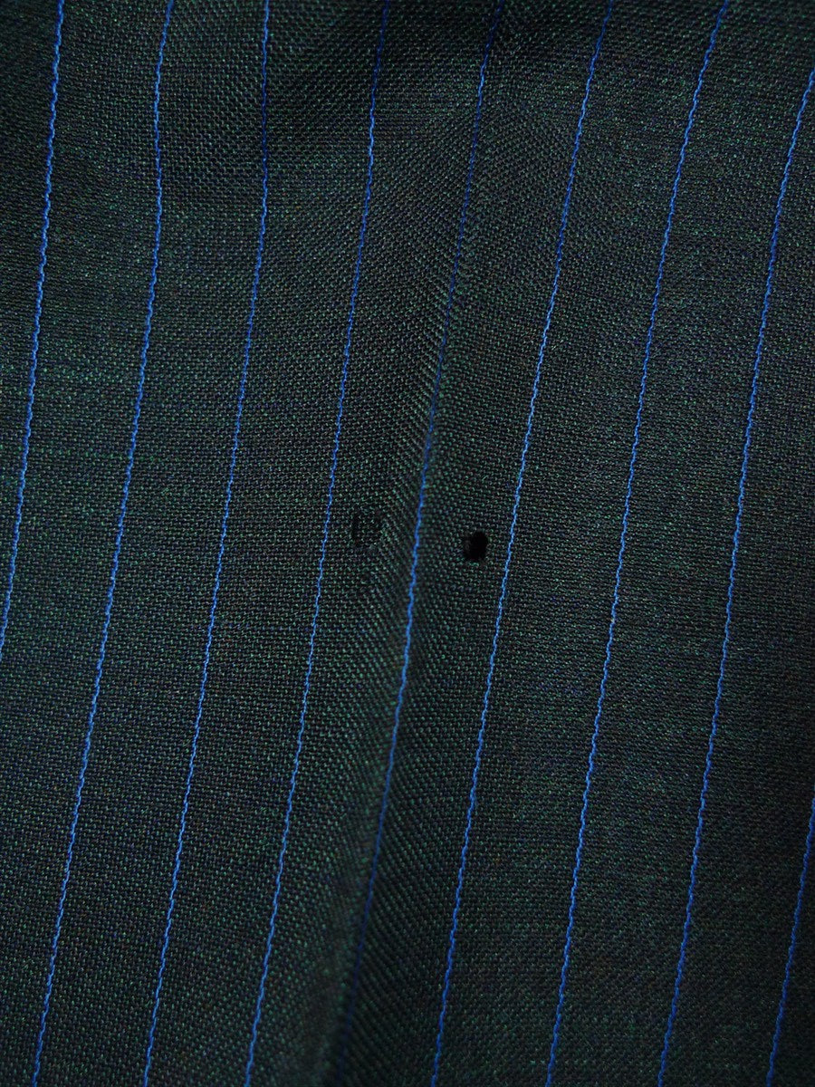 26/0521 vintage 1970 henry poole savile row bespoke charcoal grey / royal blue pin-stripe worsted & mohair suit 45 regular