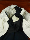 26/0521 vintage 1970 henry poole savile row bespoke charcoal grey / royal blue pin-stripe worsted & mohair suit 45 regular