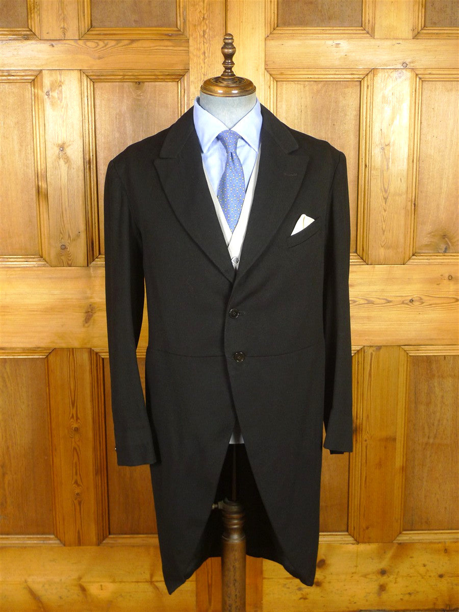 26/0531 vintage 1940s 1950s black wool morning coat for royal ascot / wedding 41 long