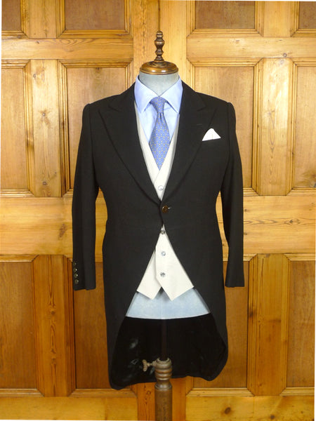 26/0532 vintage 1940s 1950s black wool morning coat for royal ascot / wedding 38 short