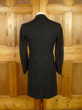 26/0537 wonderful antique paris tailored black wool d/b frock coat w/ beautiful detailing 35 regular