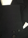26/0537 wonderful antique paris tailored black wool d/b frock coat w/ beautiful detailing 35 regular