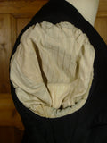 26/0537 wonderful antique paris tailored black wool d/b frock coat w/ beautiful detailing 35 regular