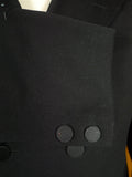 26/0539 genuine antique black wool d/b frock coat w/ beautiful detailing 33 short