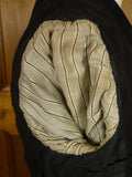 26/0541 genuine antique black wool d/b frock coat w/ beautiful detailing 35 short