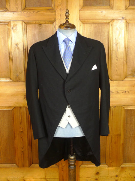 26/0533 vintage 1940s 1950s black wool morning coat for royal ascot / wedding 44 short