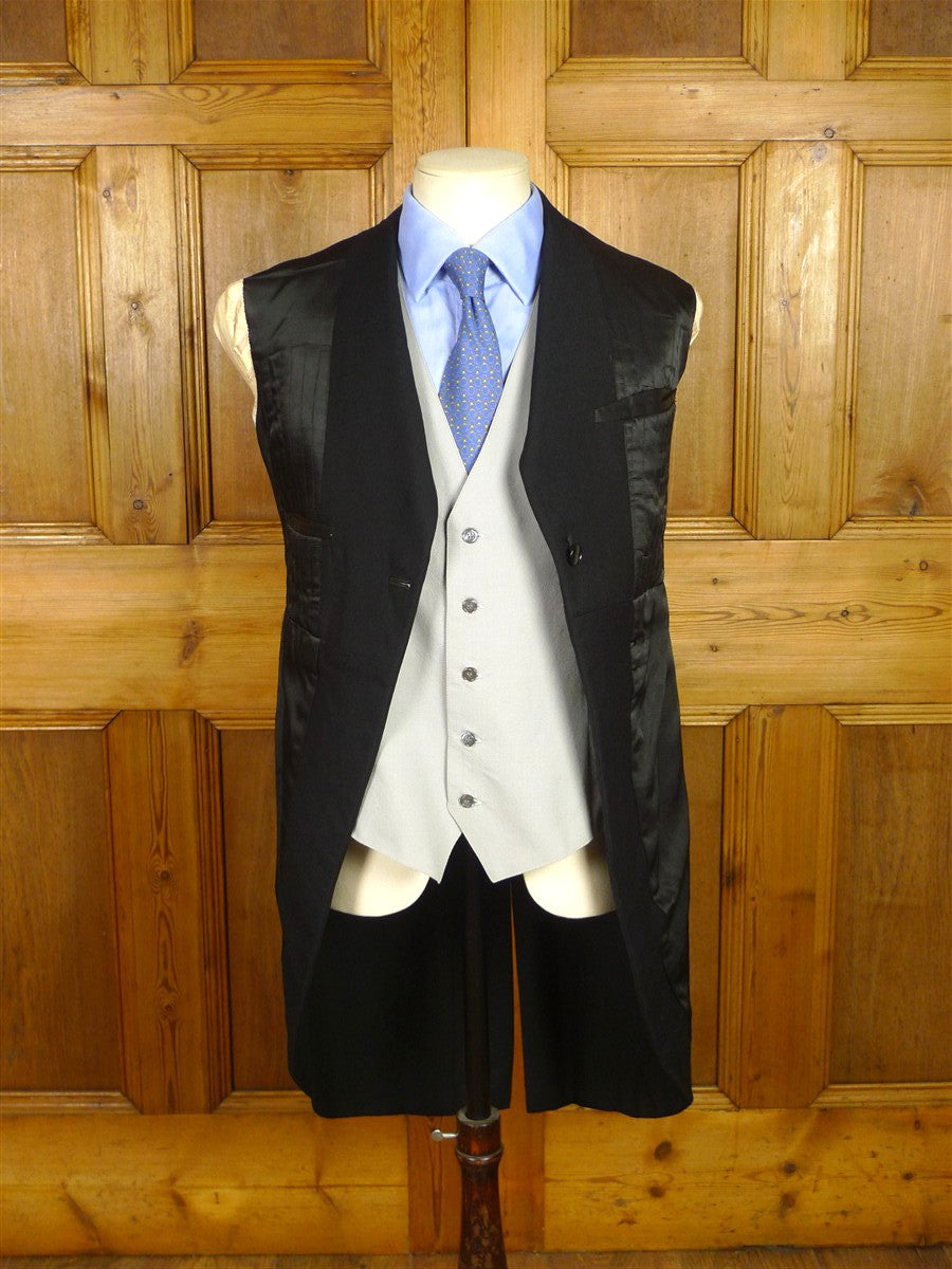 26/0534 vintage 1940s 1950s black wool morning coat for royal ascot / wedding 35 regular