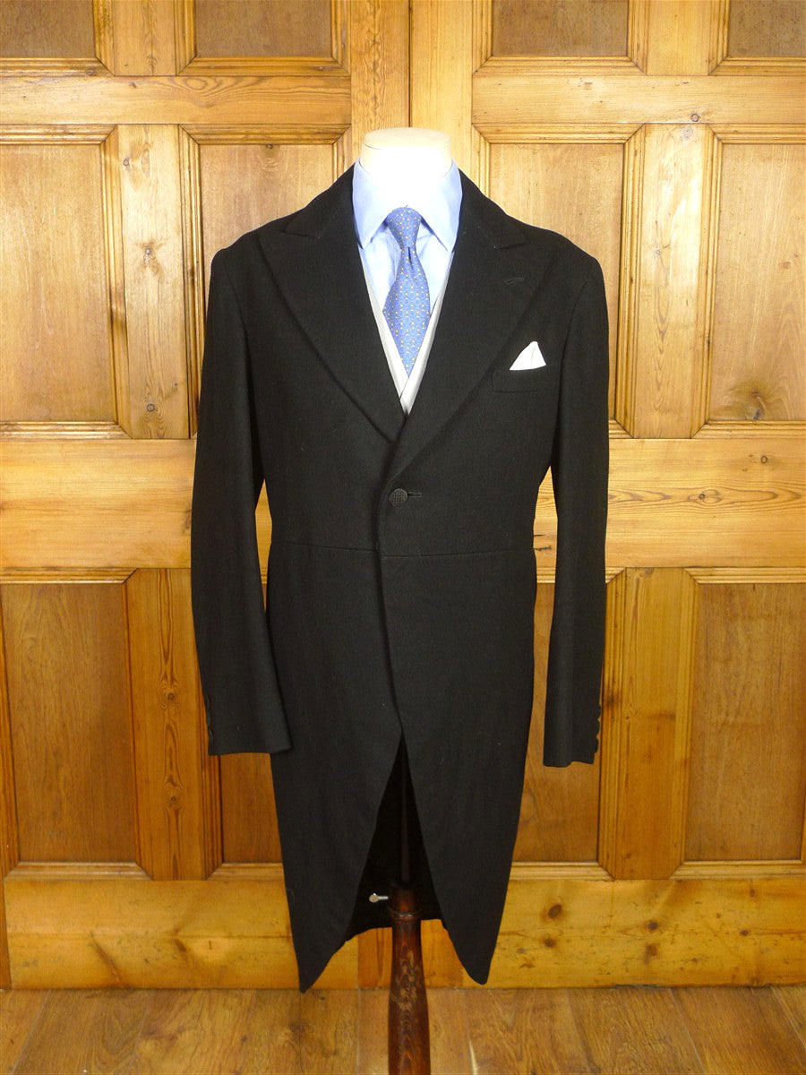 26/0542 vintage 1940s 1950s black wool morning coat for royal ascot / wedding 38 regular