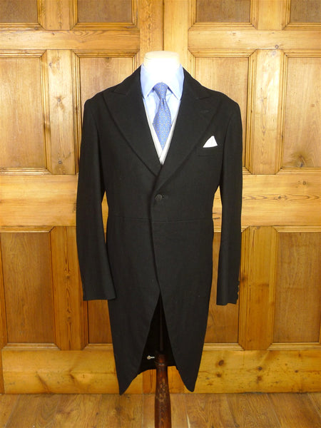 26/0542 vintage 1940s 1950s black wool morning coat for royal ascot / wedding 38 regular