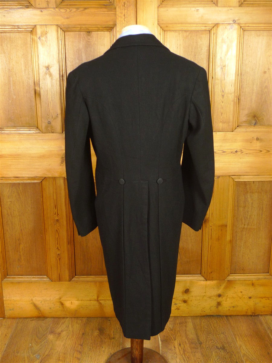 26/0542 vintage 1940s 1950s black wool morning coat for royal ascot / wedding 38 regular