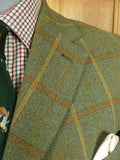 26/0549 fabulous vintage john g hardy heavyweight bold green & amber wp check tweed twill sports jacket 42 regular