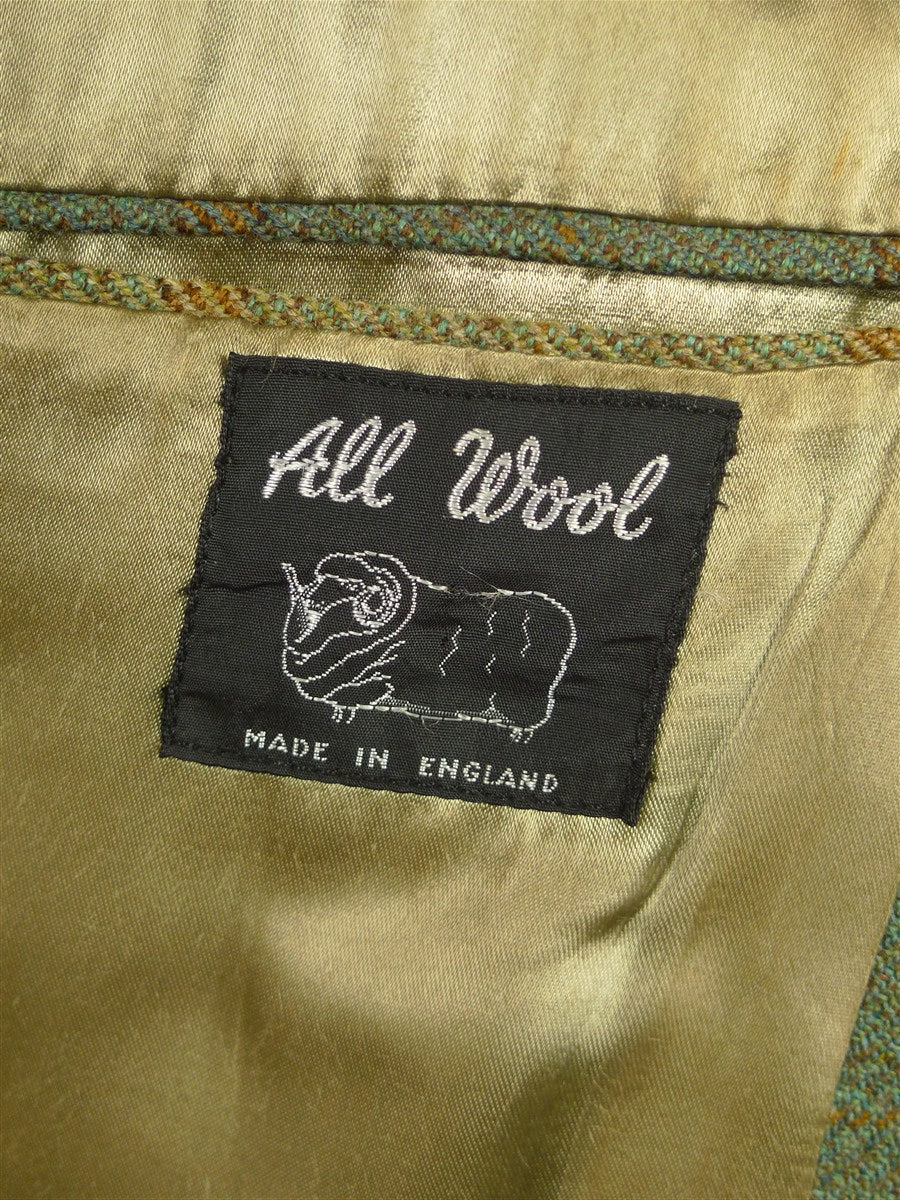 26/0549 fabulous vintage john g hardy heavyweight bold green & amber wp check tweed twill sports jacket 42 regular