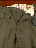 26/0550 immaculate 1983 vintage tom brown savile row bespoke brown / red wp check herringbone country trouser 36-40