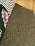 26/0551 vintage tom brown savile row bespoke brown / red wp check tweed country waistcoat 42-43