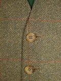 26/0551 vintage tom brown savile row bespoke brown / red wp check tweed country waistcoat 42-43