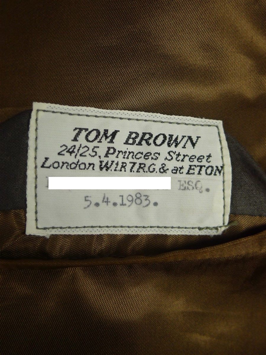 26/0552 vintage 1983 tom brown savile row bespoke brown / red wp check tweed jacket for restoration 41-42 regular