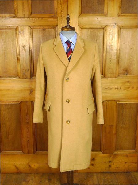 26/0556 wonderful 1960s vintage extra-heavyweight crombie cloth camel coat overcoat 38