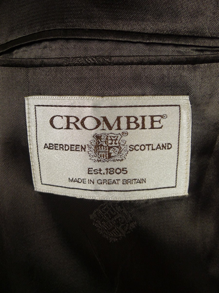 26/0555 near immaculate vintage crombie grey herringbone wool fly-front overcoat 40 regular