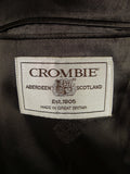 26/0555 near immaculate vintage crombie grey herringbone wool fly-front overcoat 40 regular