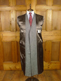 26/0555 near immaculate vintage crombie grey herringbone wool fly-front overcoat 40 regular