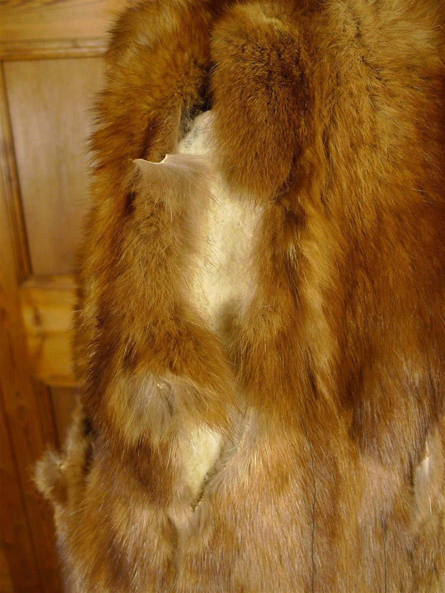 26/1090 amazing 1900s antique very heavy overcoat w/ mink linings & collar 42 (uk shipping only)