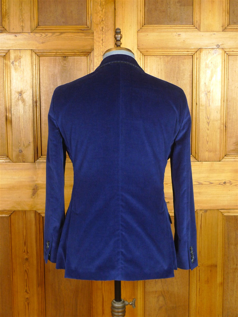 26/0561 new w/ tags hackett london blue shaved velvet dress jacket blazer 39-40 regular