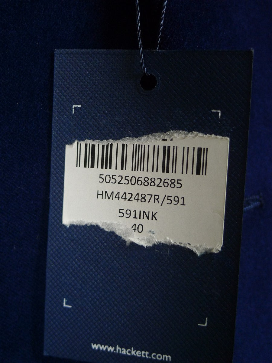26/0561 new w/ tags hackett london blue shaved velvet dress jacket blazer 39-40 regular