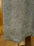 26/0398 genuine 1940s vintage heavyweight grey herringbone tweed full-length overcoat coat 41-42