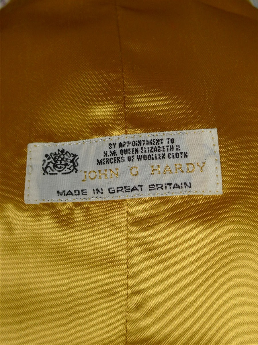 26/0569 immaculate john g hardy green doeskin wool country waistcoat w/ gold satin lining 37-38