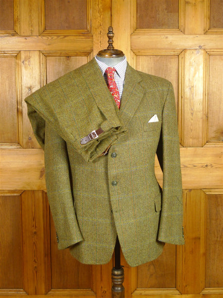 26/0570 immaculate extra-heavyweight p&j haggart of aberfeldy green wp check tweed shooting suit 48 regular