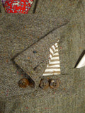 26/0581 vintage 1988 dege & sons savile row bespoke light brown donegal weave 3-piece tweed suit 38 long